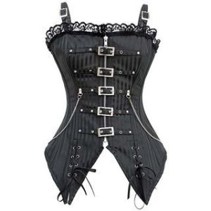 Buckled Chained Lace-Up Corset Top