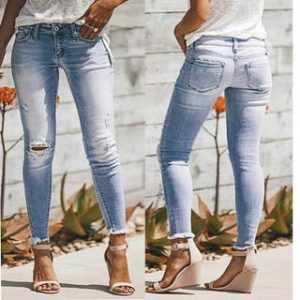 Low-Rise Skinny-Fit Ripped Jeans