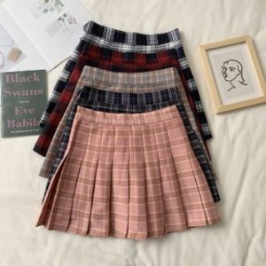 Pleated A-Line Mini Skirt