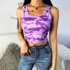 Tie-Dyed Cropped Tank Top