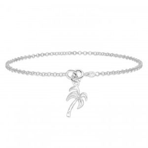 Palm Tree Sterling Silver Anklet