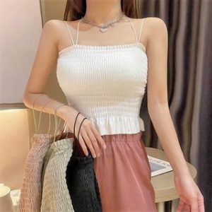 Plain Strappy Cropped Camisole Top