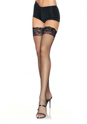 Industrial Net Stay Up Thigh Highs - One Size - Black