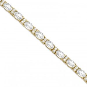 Lab Grown Diamond Oval Cut Tennis Bracelet 14k Yellow Gold (9.25ctw)