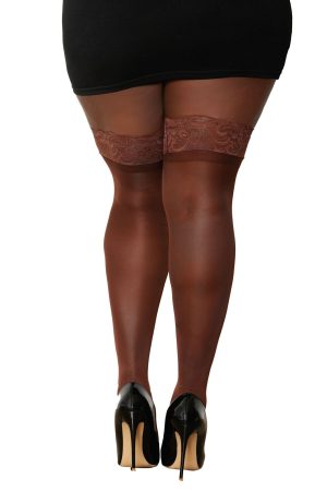 Lace Top Thigh High - Queen Size - Espresso